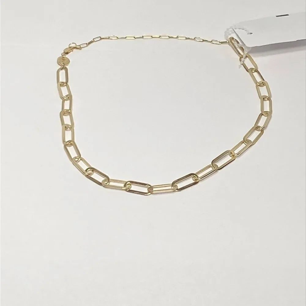 Jennifer Zeuner Jewelry 18K Yellow Gold Sterling Silver Chain-Link Necklace